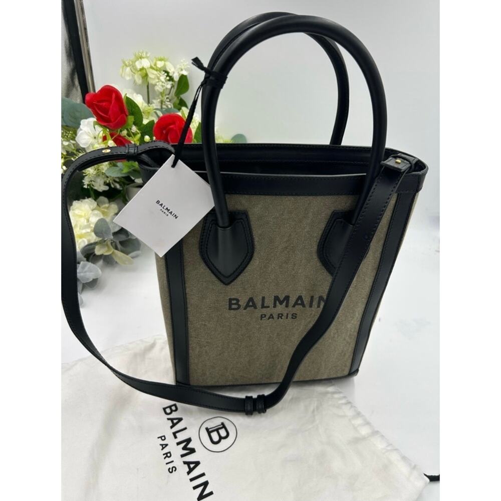 Women's Balmain, Paris logo canvas/leather tote/shoulder bag made in Italy